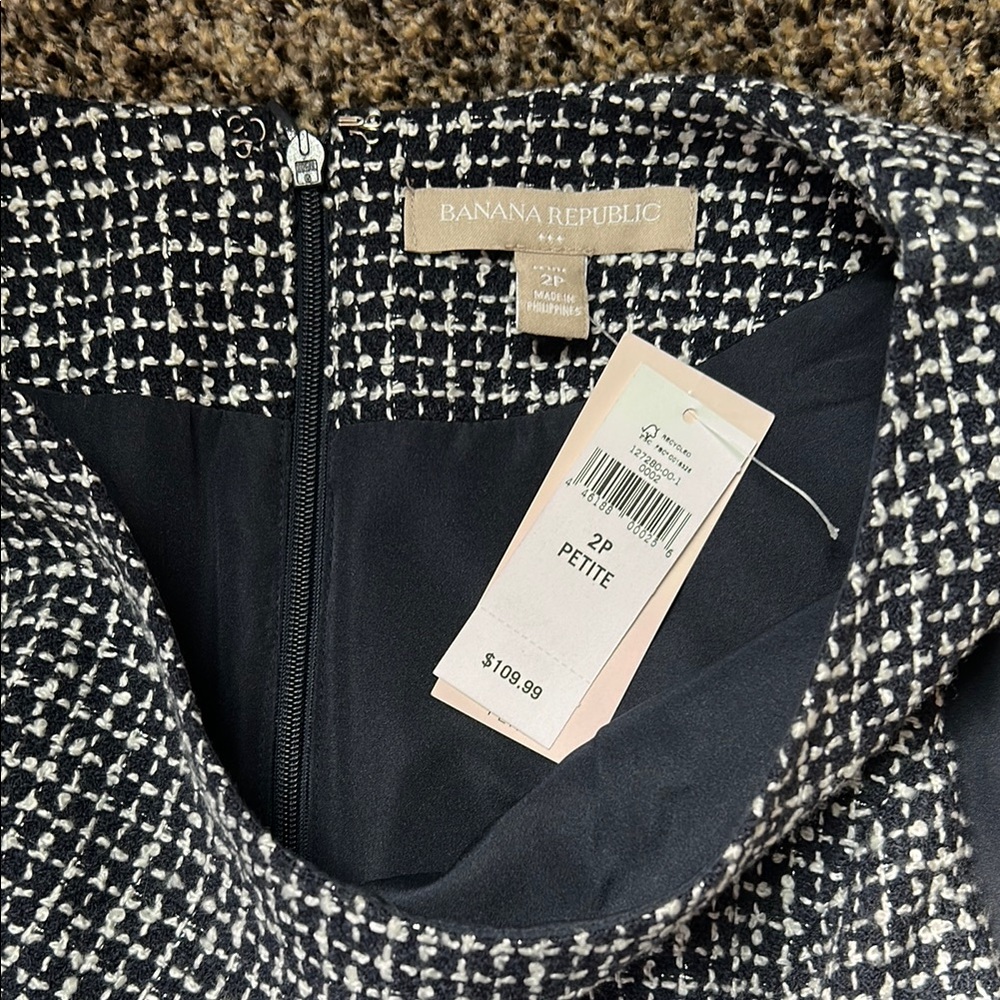 Banana Republic Navy Blue and White Sheath Mini Dress - Picture 3 of 4